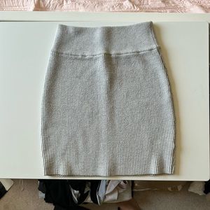 Kendall + Kylie Grey Ribbed Mini Skirt
